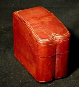 Vintage Hand Crafted Italian Wrapped Calf Leather Dual Playing Card Box Holder