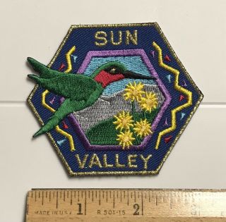 Sun Valley Idaho Hummingbird Flowers Id Souvenir Embroidered Patch Badge