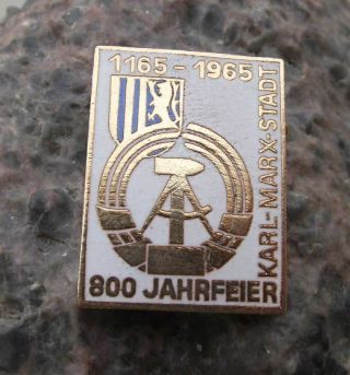Antique Karl Marx Stadt Chemnitz East Germany Compass Hammer Logo Pin Badge