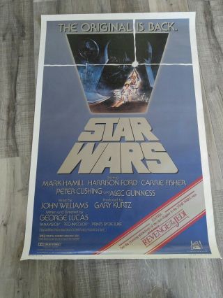 Star Wars Is Back One - Sheet Movie Poster Re - Release W Revenge Of Jedi Tag