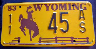 Rare 1983 Wyoming License Plate 45 7 Days Only