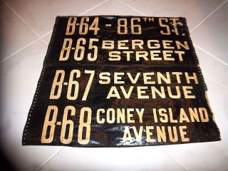 Nyc Transit Bus Sign Brooklyn Roll Sign Coney Island Seventh Ave Ny Bergen St 86