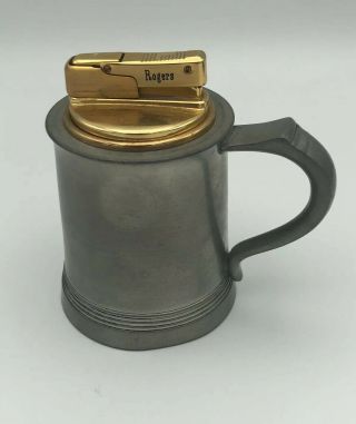 Rogers Mug Antique Table Lighter Collectible Vintage Unique Rare Wow Art Deco