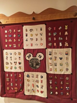 Disney Trading Pin Display Quilt,  144 Pins Mickey Mouse Wall Hanging Disneyland