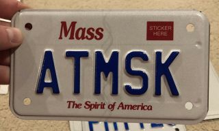 Massachusetts Vanity Motorcycle License Plate “atmsk” Use For Craft Letters?