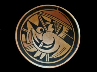 Old Hopi Walpi Pottery Bowl / Tray Signed Olive Toney - 5 "
