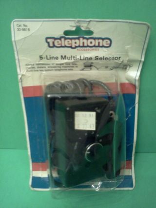 Vintage Black Gc Electronics 5 Line Telephone Selector Old Stock