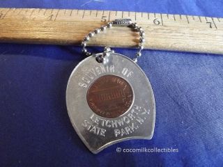 1964 Good Luck Key Chain Lincoln Penny Letchworth State Park NY York SP Dam 2