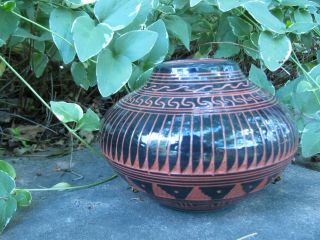 Native American Navajo Red Clay Signed Artist Pottery Pot - Vase Jw " 01 "