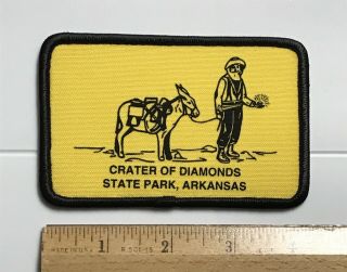 Crater Of Diamonds State Park Arkansas Ak Miner Donkey Souvenir Patch Badge