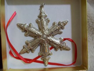 Gorham Snowflake Ornament Sterling Christmas Snowflake 1996 W/pouch & Box