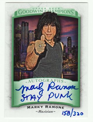 Marky Ramone Stay Punk 2017 Upper Deck Goodwin Champions Auto Autograph 158/320