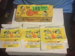 1967 The Monkees Tv Show Bubble Gum Wax Pack Store Display Box W/ Rare Wrappers