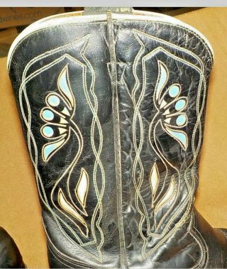 Acme Ladies Cowboy Boots,  Black,  Size about 6 or 6 - 1/2 4