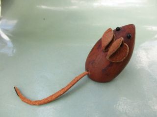 Danish 1960 ' s Hand Carved Teak Mouse Figurine Laurids Lonborg Style Denmark Wood 4