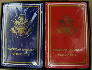 Double Deck American Embassy Mexico City Playing Cards Bridge Size