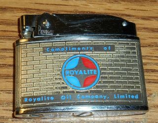 Vintage Royalite Oil Company,  Limited Flat Advertising Lighter/rare