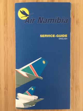 Air Namibia Airlines Profile Services Md11 Route Map Brochure 1990s Vintage