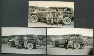 3 Vintage Car Photos Going To El Paso W/ Circa 1930 Packard Sedan 978030
