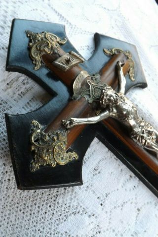 ANTIQUE FRENCH CRUCIFIX & HOLY WATER FONT - NAPOLEON III PERIOD 2