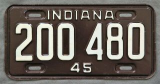 Indiana 1945.  License Plate.