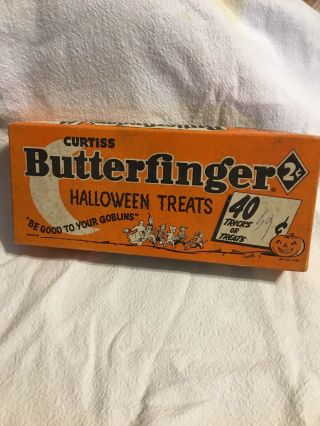 Vintage Curtiss Butterfinger 2 Cent Halloween Treats Candy Box,  Dated 1958