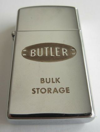 Vintage 1950s Zippo Slim Lighter Butler Storage Never Fired 7 - Dots