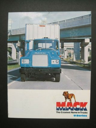 1978 Mack U - Series Colored Brochure W/standard Specifications & Options
