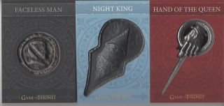 Game Of Thrones Valyrian Steel Hand Queen H8 / Night King H9 / Coin H10 Pin Set
