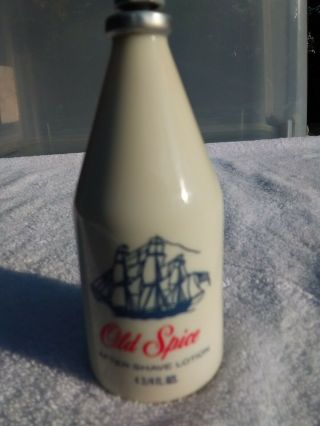 Vintage Shulton Old Spice After Shave Lotion 4 3/4 Oz Glass Bottle Star Top 95