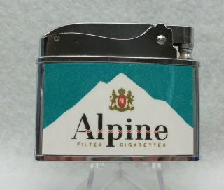 Vtg Alpine Filter Cigarettes Flat Advertising Lighter Near Unfired