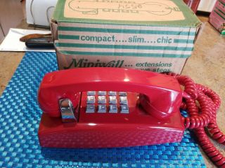 Vtg Red Stromberg Carlson Push Button Wall Phone S C 2554