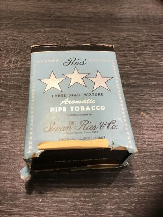 Vintage Pipe Tobacco Box Ries Three Star Mixture