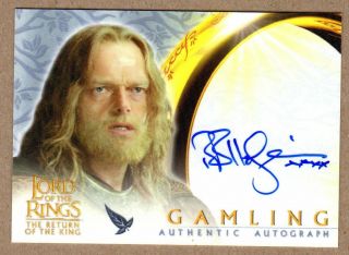 Topps Lotr Rotk Bruce Hopkins As Gamling Autograph Auto Card Lord Of The Rings