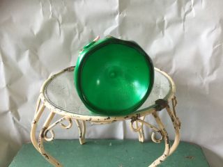 Vintage De Carlini Italy blown glass fancy Lady in green Christmas ornament 5