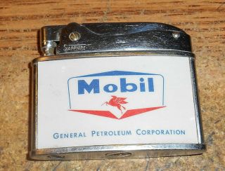 Vintage Mobil General Petroleum Corporation Flat Advertising Lighter/rare