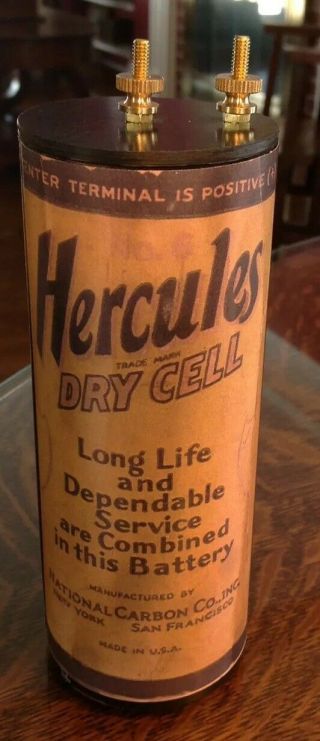 Antique Refillable 6 Hercules Dry Cell Battery Telephone,  Radio,  Lantern