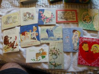 Box Of Vintage Greeting Cards