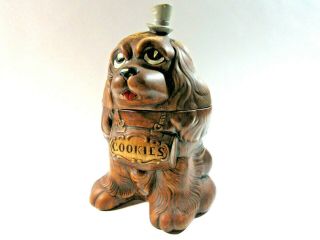 Vintage 1962 Treasure Craft Top Hat Puppy Dog Cookie Jar Usa