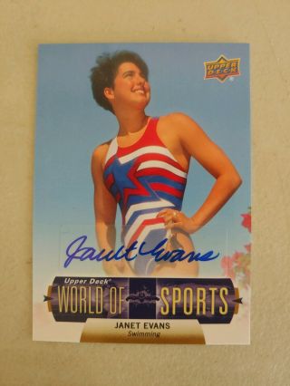 2011 Janet Evans Upper Deck World Of Sports Auto Olympic Autograph