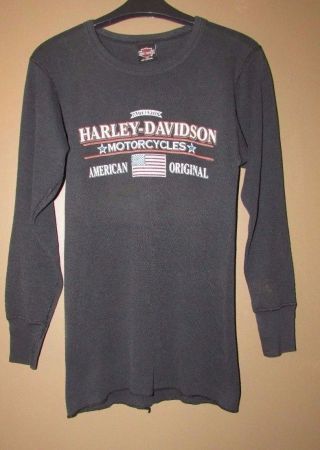 Harley - Davidson American Long Sleeve Thermal Shirt Womans Lg Holoubek