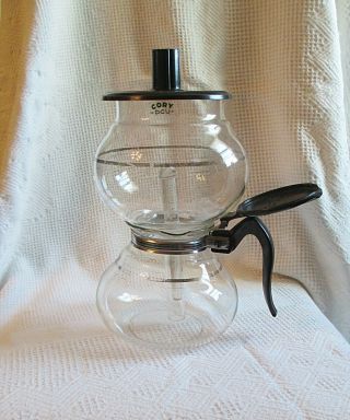 Cory Dcu Drl 8 - Cup Glass Vacuum Drip Coffee Pot Maker W/bakelite Handle & Top