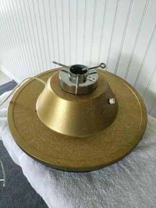 Vintage Star Bell Rotating Gold Glitter Christmas Tree Stand