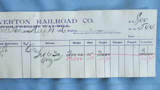 1896 Silverton Railroad Freight Bill - Vanderbilt To Silverton - Red Mountain Mines 3