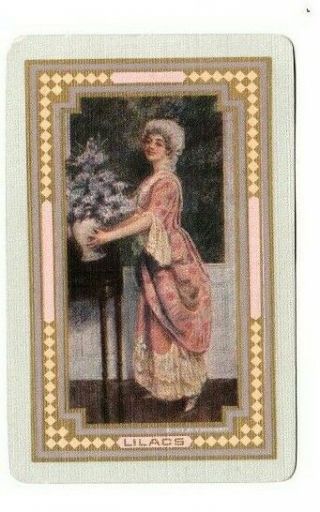 1 Playing Swap Card Usnn Lilacs Crinoline Lady & Vase Lilacs - Joker - C1913