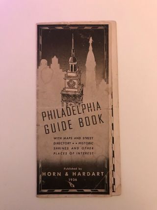 Vtg Rare 1936 Philadelphia Guide Book With Maps Street Directory Horn & Hardart
