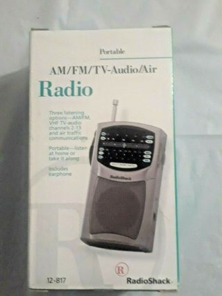 Radio Shack Portable Multiband Am/fm Tv1/tv2 /vhf/audio/air Radio