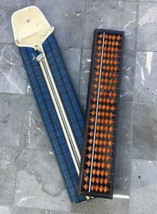Japanese Tomoe Wood Great Line Soroban Abacus 23 Column All Wood W/ Vintage Case