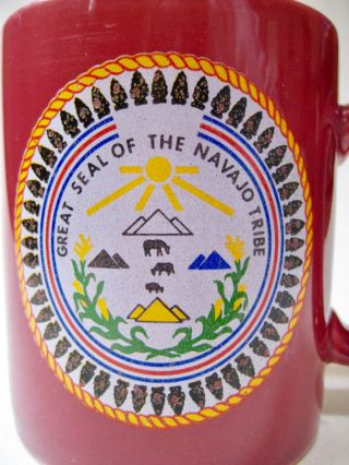 Great Seal Of The Navajo Tribe Coffee Mug 12 Oz Dark Red Multicolor Seal