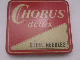 Large Chorus Delux Gramophone Needle Tin Steel Needles